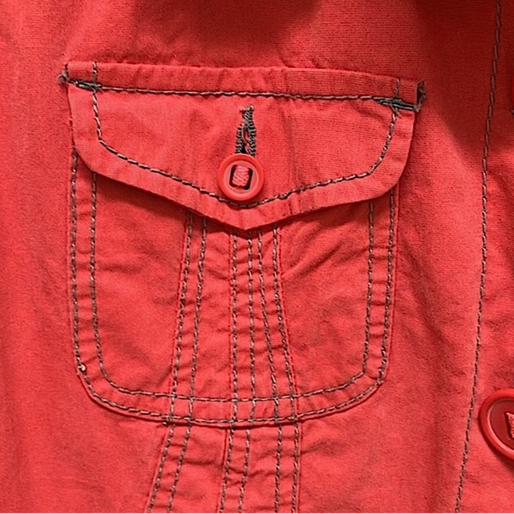 Cotton Ginny button up Jacket, Cotton/spandex, red, size M - Picture 6 of 16